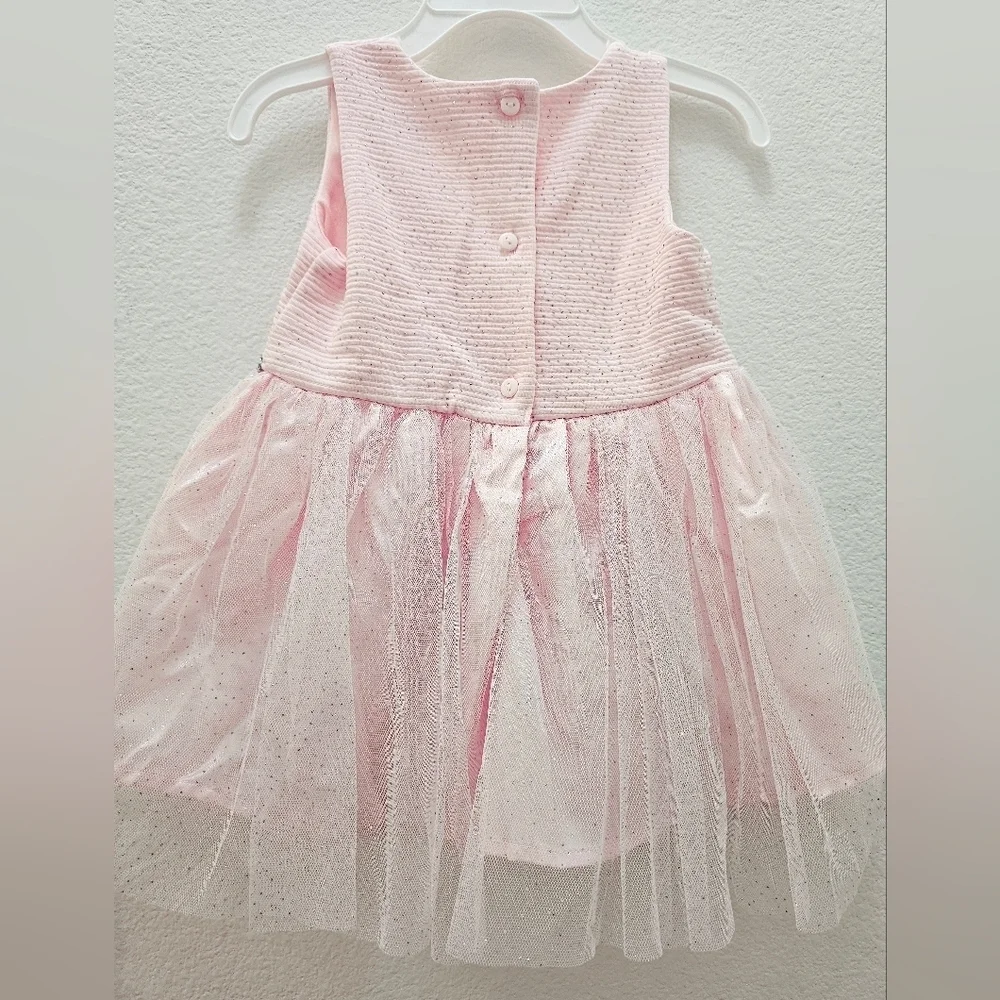 Pink Dress Withh Coat with Floral Details 18th Months. - Picture 6 of 8